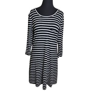 Sanctuary striped swing dress black white scoop neck cutout back size small